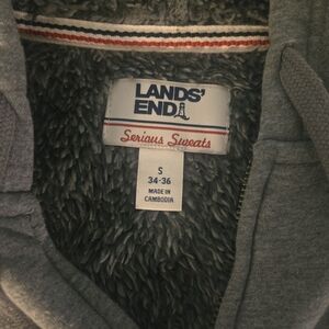 Lands' End Gray Sherpa-Lined Hoodie